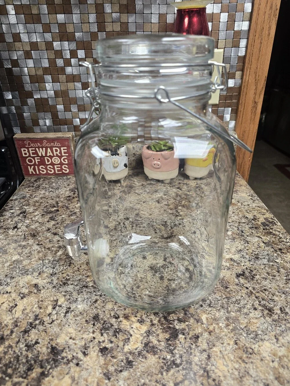 Clear Glass Beverage Dispenser with Spigot - Glassware